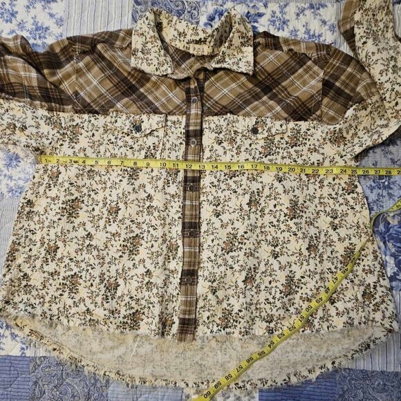 POL patchwork oversized button up Size L - Picture 8 of 8